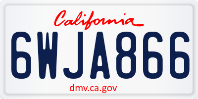 CA license plate 6WJA866