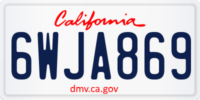 CA license plate 6WJA869