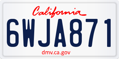 CA license plate 6WJA871