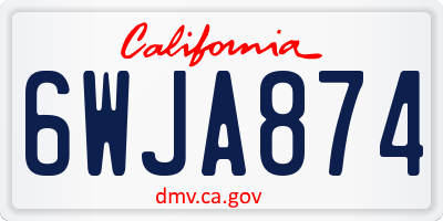 CA license plate 6WJA874