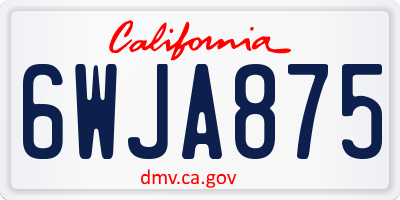 CA license plate 6WJA875