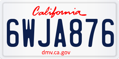CA license plate 6WJA876
