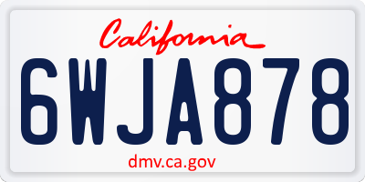 CA license plate 6WJA878