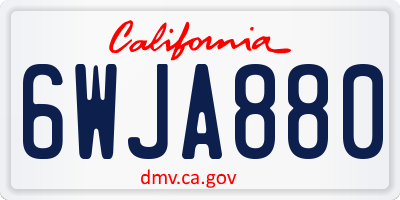 CA license plate 6WJA880