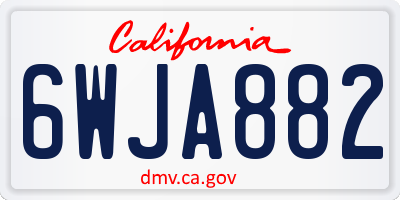 CA license plate 6WJA882