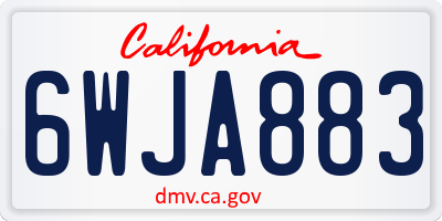 CA license plate 6WJA883