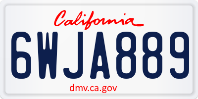 CA license plate 6WJA889