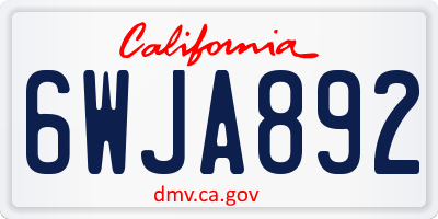 CA license plate 6WJA892