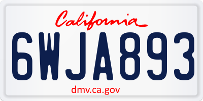 CA license plate 6WJA893