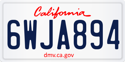 CA license plate 6WJA894