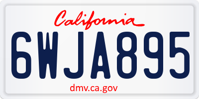 CA license plate 6WJA895