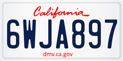 CA license plate 6WJA897