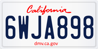 CA license plate 6WJA898