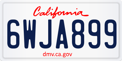 CA license plate 6WJA899