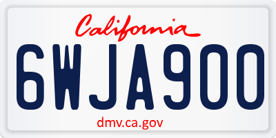 CA license plate 6WJA900