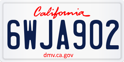 CA license plate 6WJA902