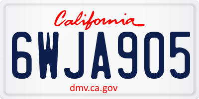 CA license plate 6WJA905