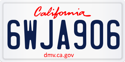 CA license plate 6WJA906