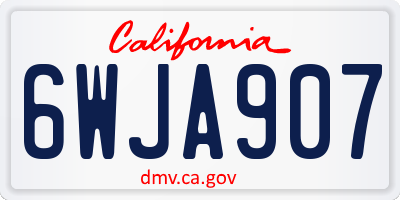 CA license plate 6WJA907