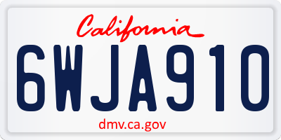 CA license plate 6WJA910