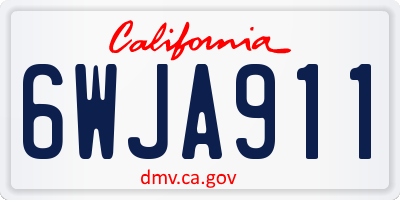 CA license plate 6WJA911