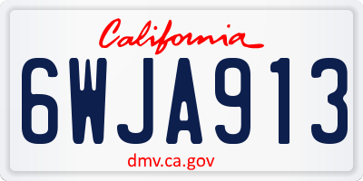 CA license plate 6WJA913