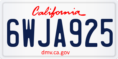 CA license plate 6WJA925