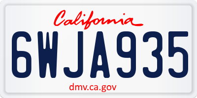 CA license plate 6WJA935