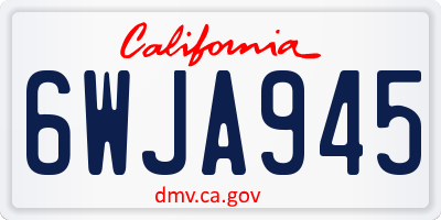 CA license plate 6WJA945