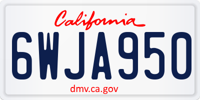 CA license plate 6WJA950