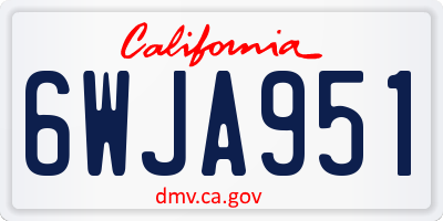 CA license plate 6WJA951