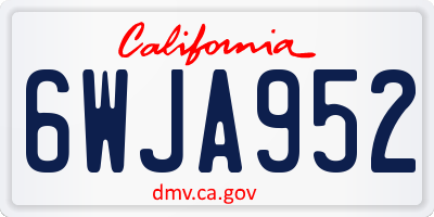 CA license plate 6WJA952