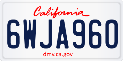 CA license plate 6WJA960