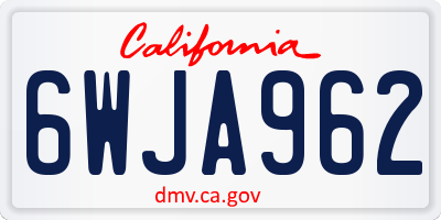 CA license plate 6WJA962