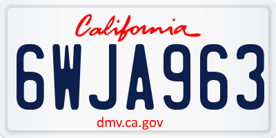 CA license plate 6WJA963