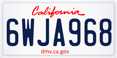 CA license plate 6WJA968