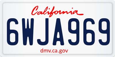 CA license plate 6WJA969