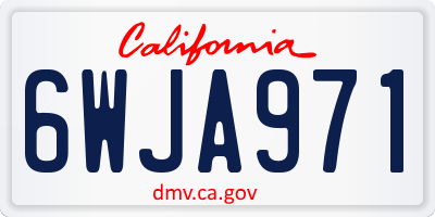 CA license plate 6WJA971