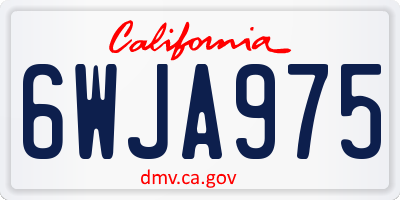 CA license plate 6WJA975