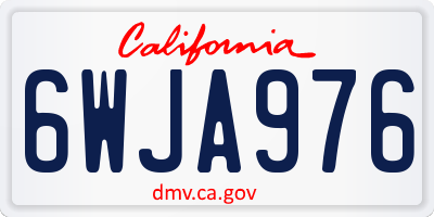 CA license plate 6WJA976