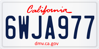CA license plate 6WJA977