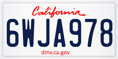CA license plate 6WJA978