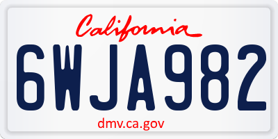 CA license plate 6WJA982
