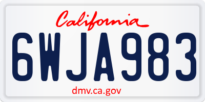 CA license plate 6WJA983