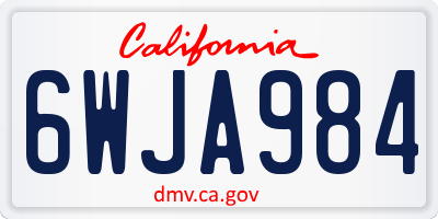 CA license plate 6WJA984
