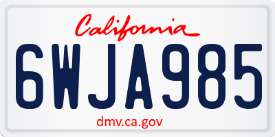 CA license plate 6WJA985