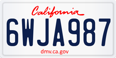 CA license plate 6WJA987