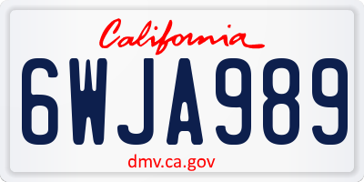 CA license plate 6WJA989
