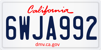 CA license plate 6WJA992