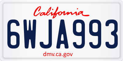 CA license plate 6WJA993